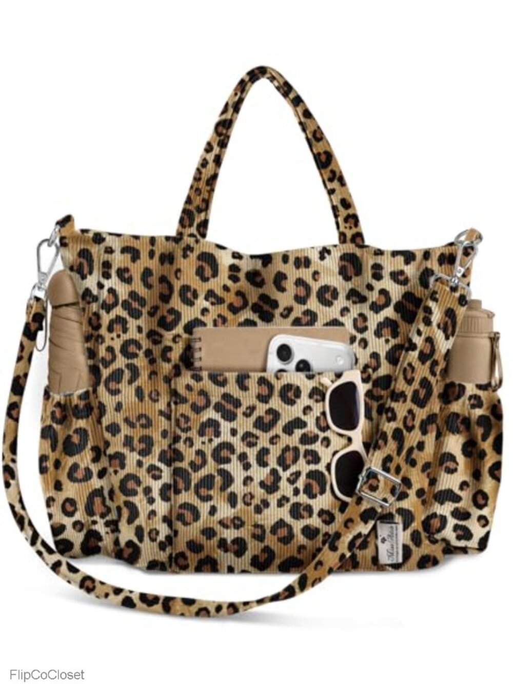 Corduroy Crossbody Tote Bag for Women with Pockets, Shoulder Bag